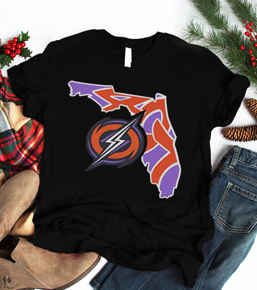 2026 UFL Orlando Storm 407 Map Lightning T-Shirt