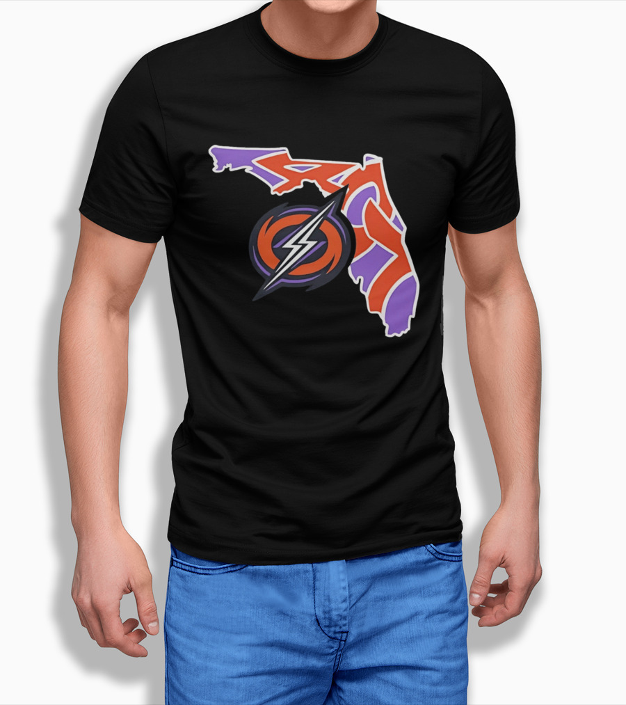 2026 UFL Orlando Storm 407 Map Lightning T-Shirt