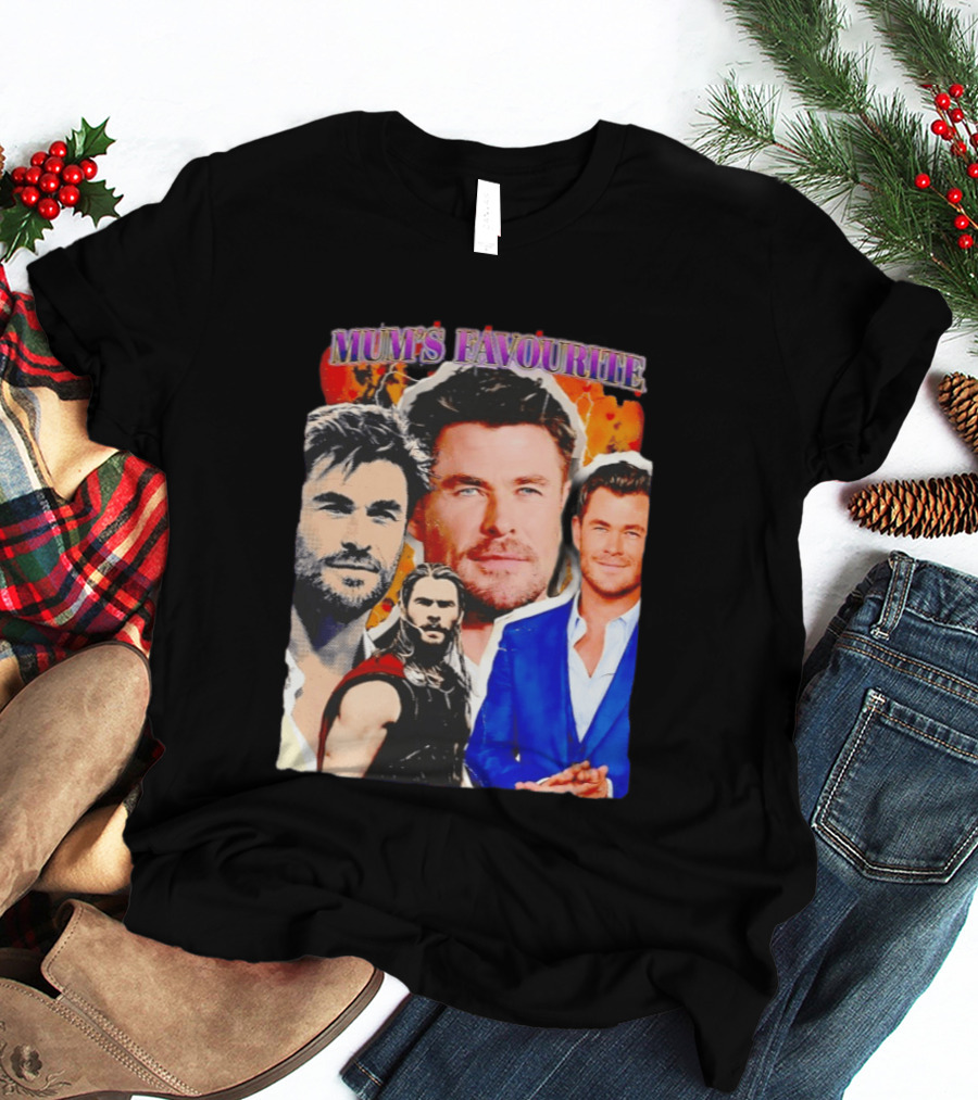 Mum's Favourite Chris Hemsworth Collage T-Shirt