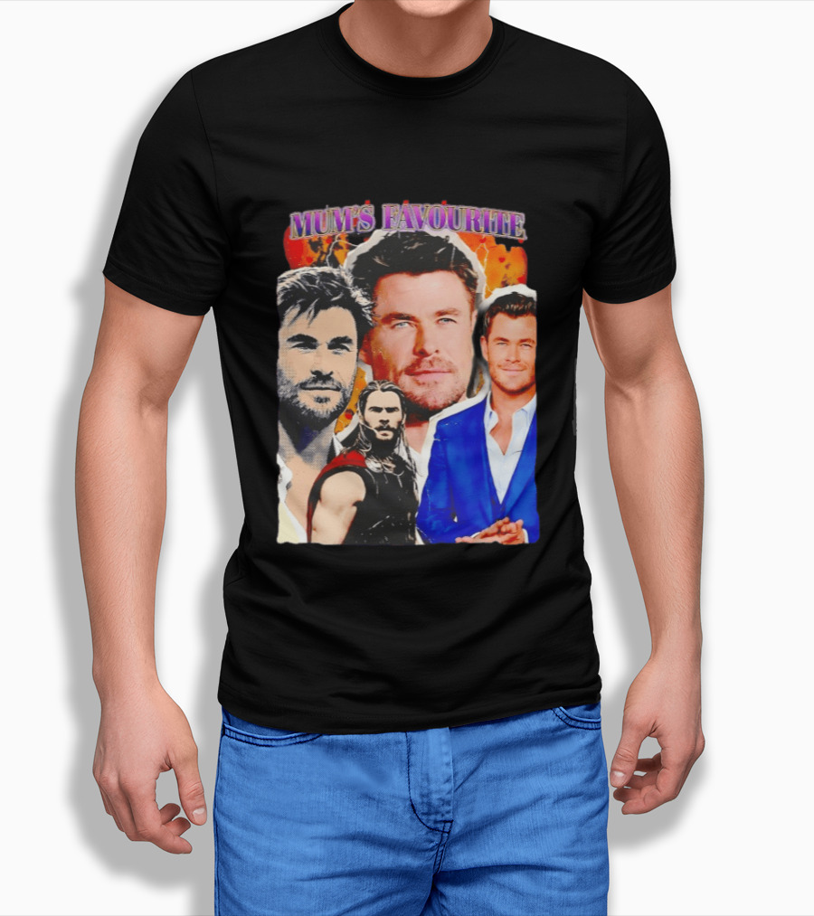 Mum's Favourite Chris Hemsworth Collage T-Shirt