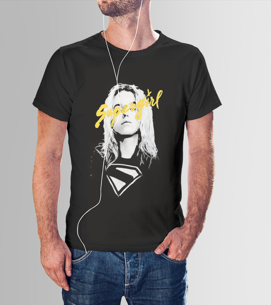 Supergirl Yellow Script With Classic DC Comics T-Shirt