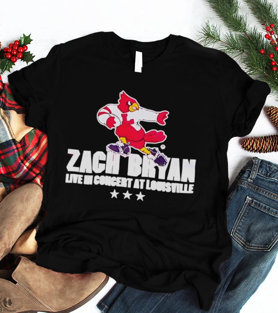 Zach Bryan Live In Concert At Louisville Cardinals 2026 Tour With Heaven Stars Exclusive T-Shirt