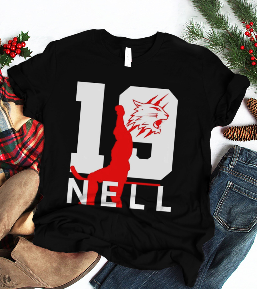 NELL 19 Wildcat Silhouette With Red Figure T-Shirt