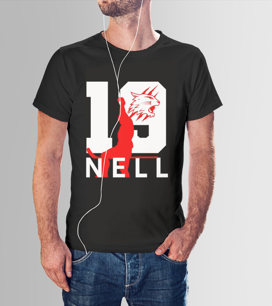 NELL 19 Wildcat Silhouette With Red Figure T-Shirt