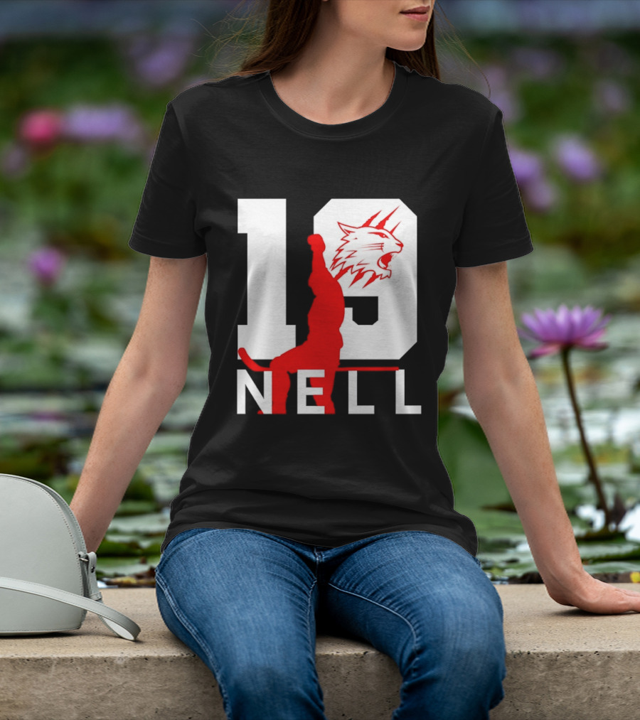 NELL 19 Wildcat Silhouette With Red Figure T-Shirt