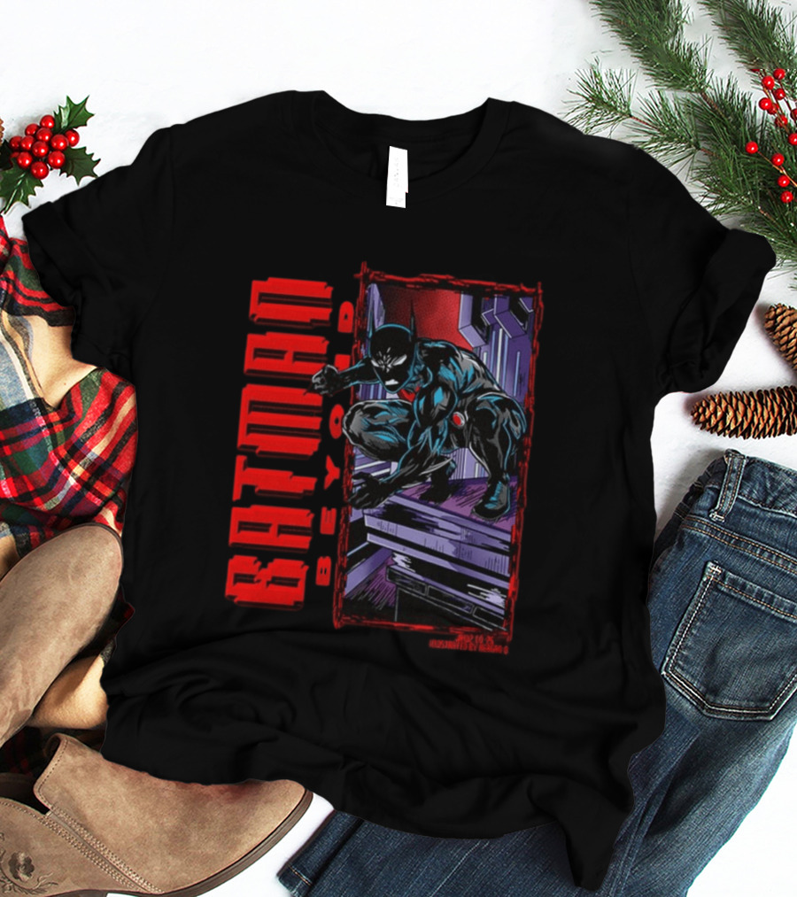 Batman Beyond Combat Readiness Stance Dynamic Gotham City Scene T-Shirt