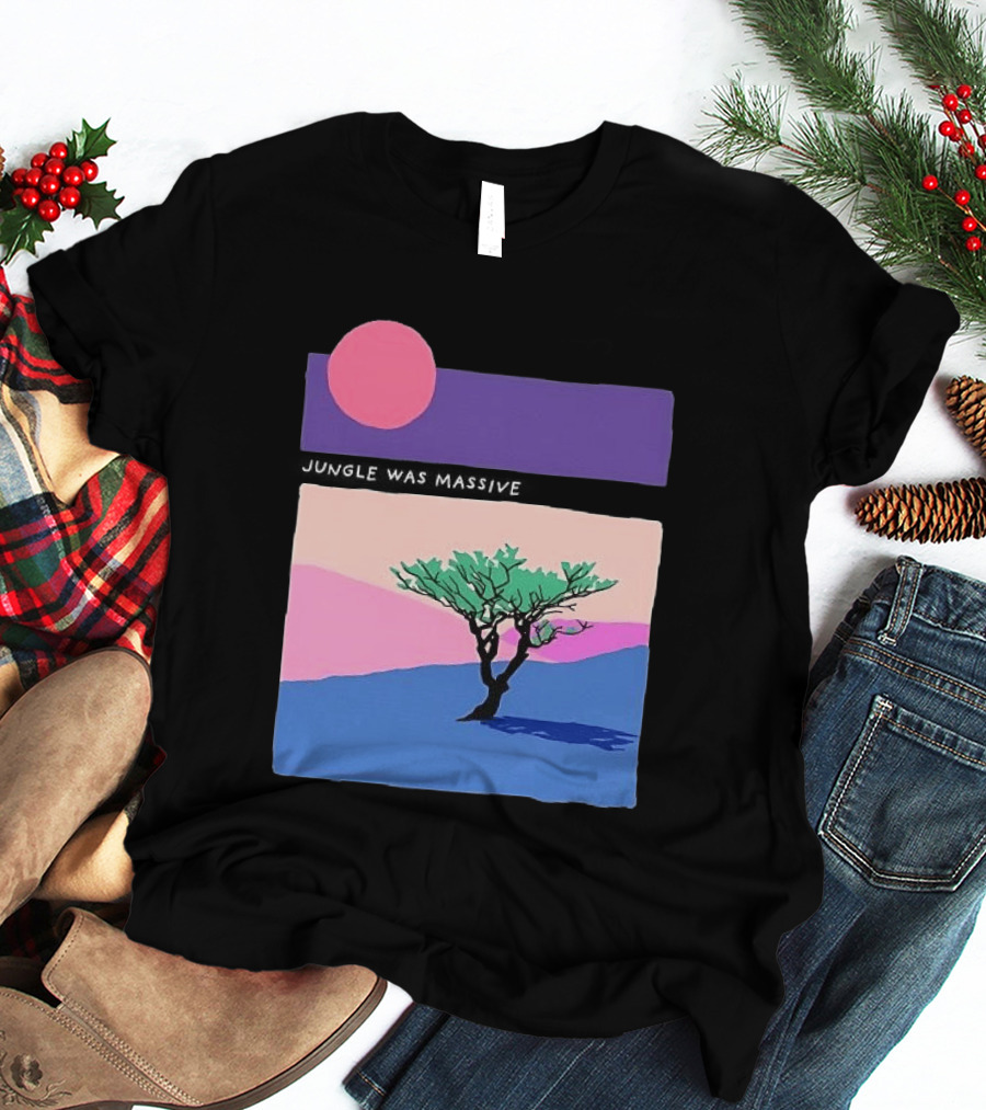 Jungle Was Massive Tree Vintage Sunset Aesthetic Nature Scene T-Shirt