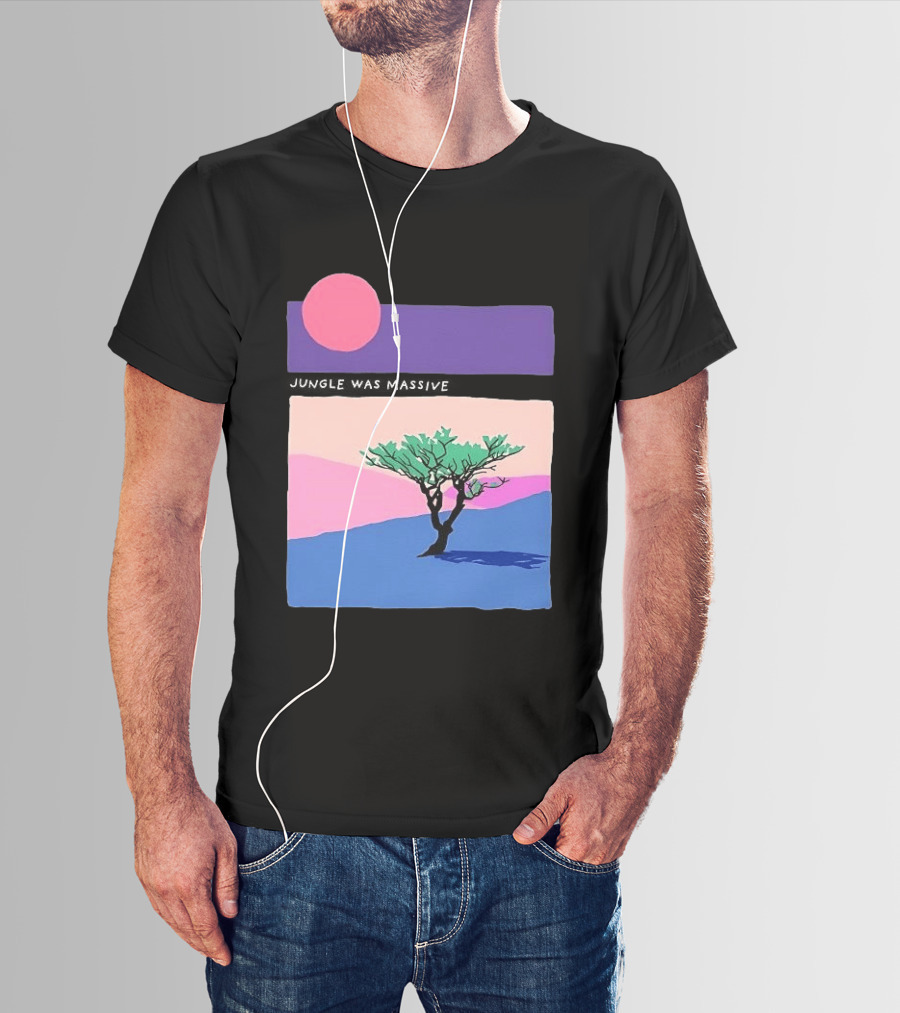 Jungle Was Massive Tree Vintage Sunset Aesthetic Nature Scene T-Shirt