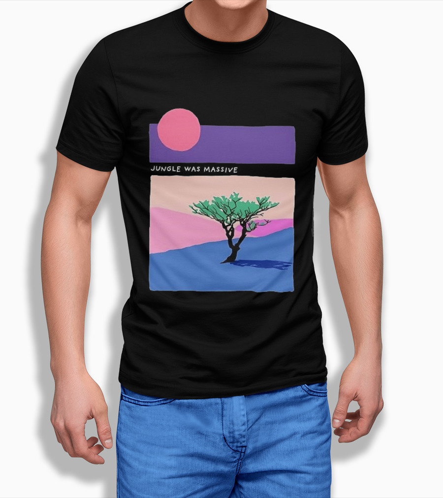 Jungle Was Massive Tree Vintage Sunset Aesthetic Nature Scene T-Shirt