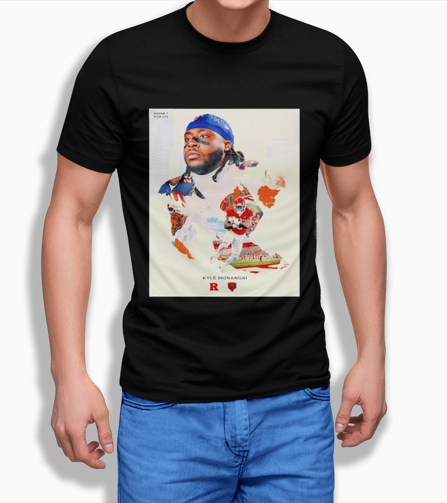 Round 7 Pick 233 Kyle Monangai Chicago Bears Rutgers Football T-Shirt