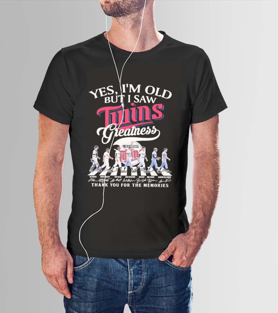 Yes I'm Old But I Saw Twins Greatness Thank You For The Memories Signatures T-Shirt