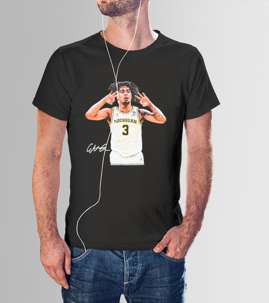 Elliot Cadeau Michigan Wolverines Basketball NCAA 3 Jersey 2026 T-Shirt