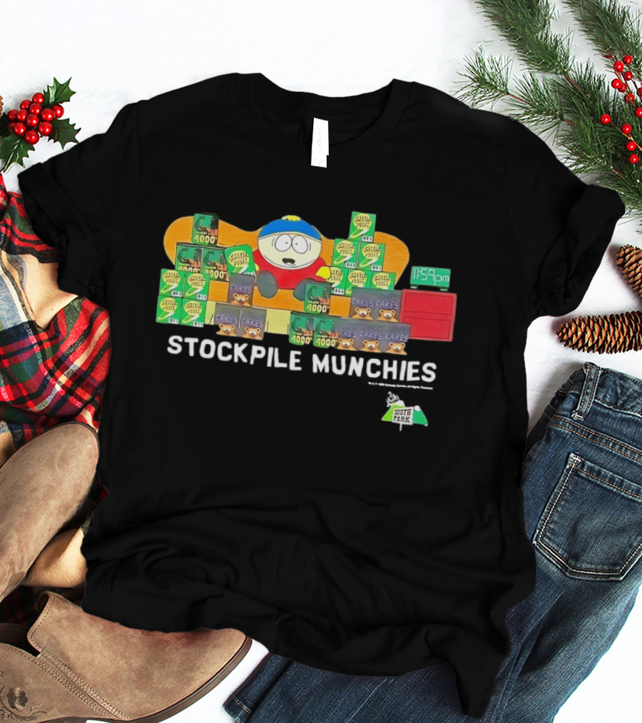 South Park Cartman Stockpile Munchies Cheesy Poofs 1159pm Cakes T-Shirt