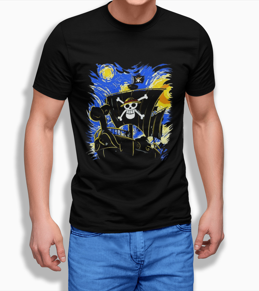 Starry Night One Piece Going Merry Anime T-Shirt