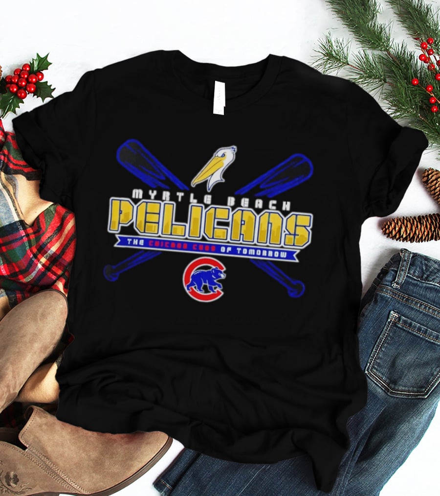 Myrtle Beach Pelicans Chicago Cubs Of Tomorrow Carolina Blue Bimm Ridder Affiliate T-Shirt