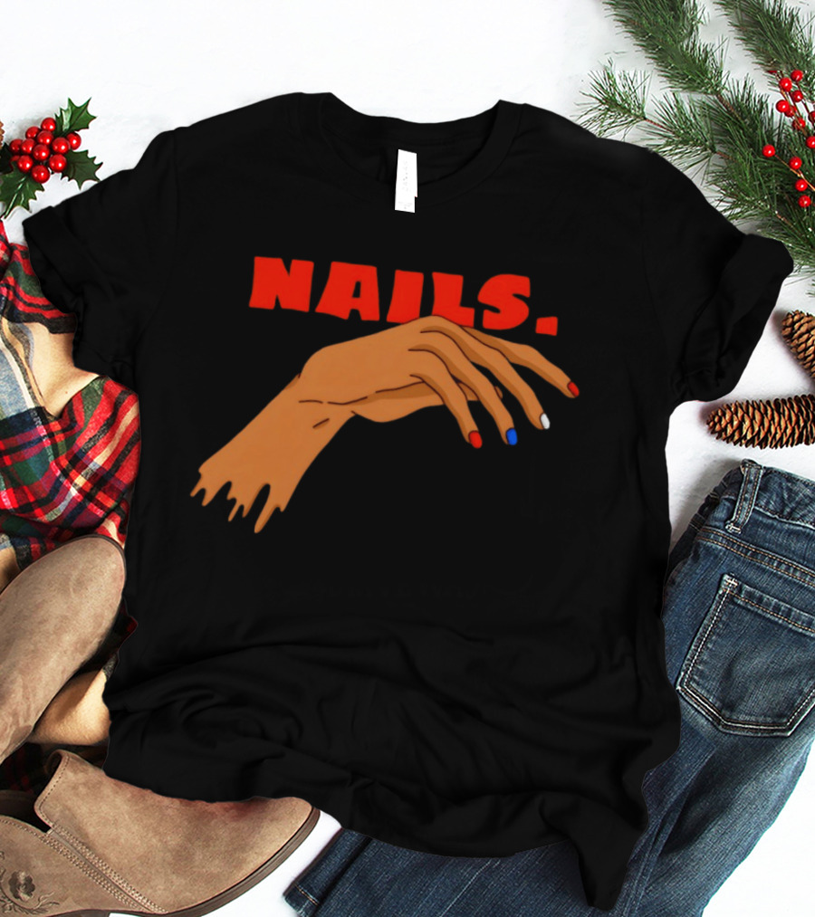 Nails Red Blue White OKC Thunder T-Shirt