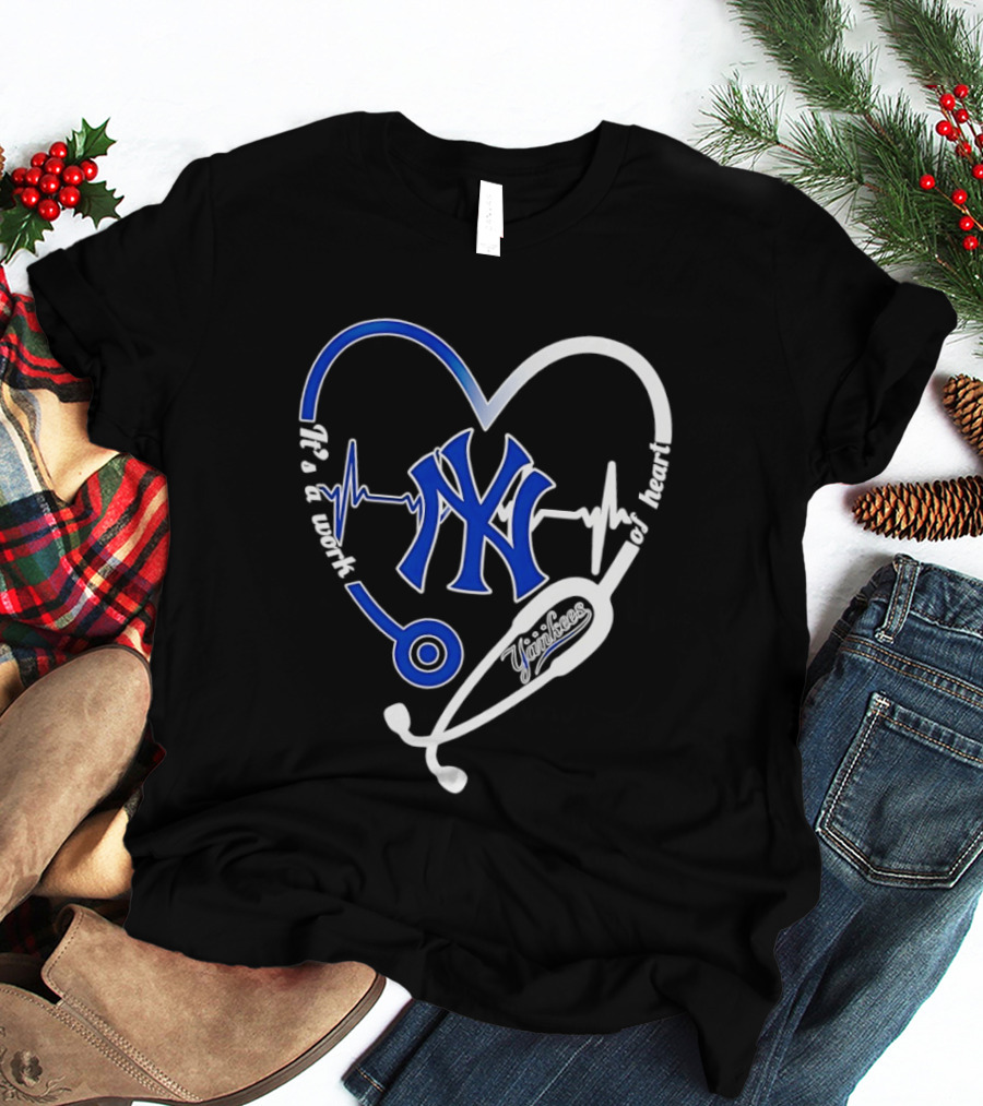 New York Yankees Heartbeat Stethoscope MLB Fan T-Shirt