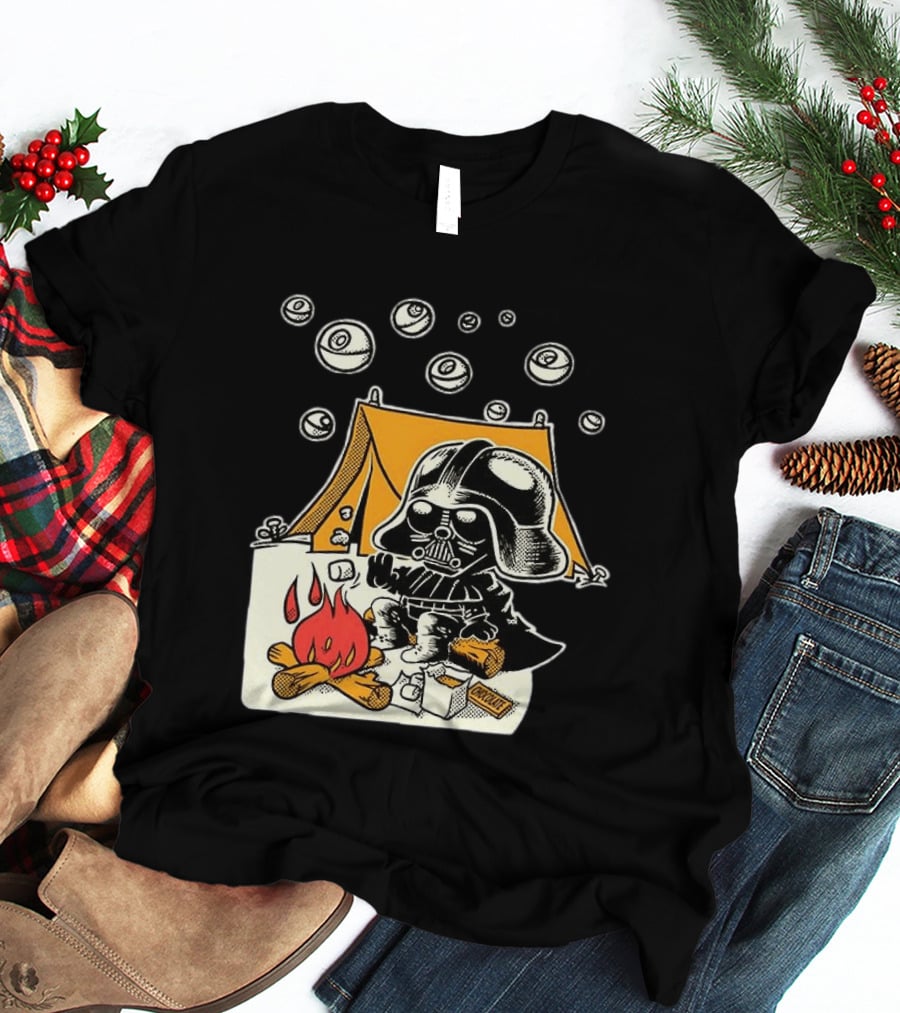 Under Death Stars Darth Vader Star Wars Camping Marshmallows Chocolate T-Shirt