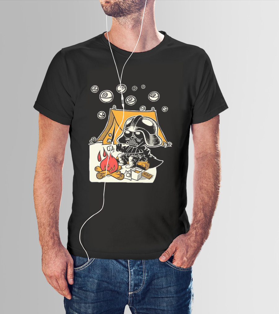Under Death Stars Darth Vader Star Wars Camping Marshmallows Chocolate T-Shirt