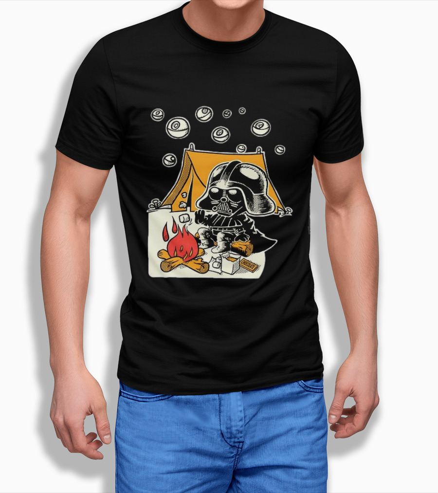 Under Death Stars Darth Vader Star Wars Camping Marshmallows Chocolate T-Shirt