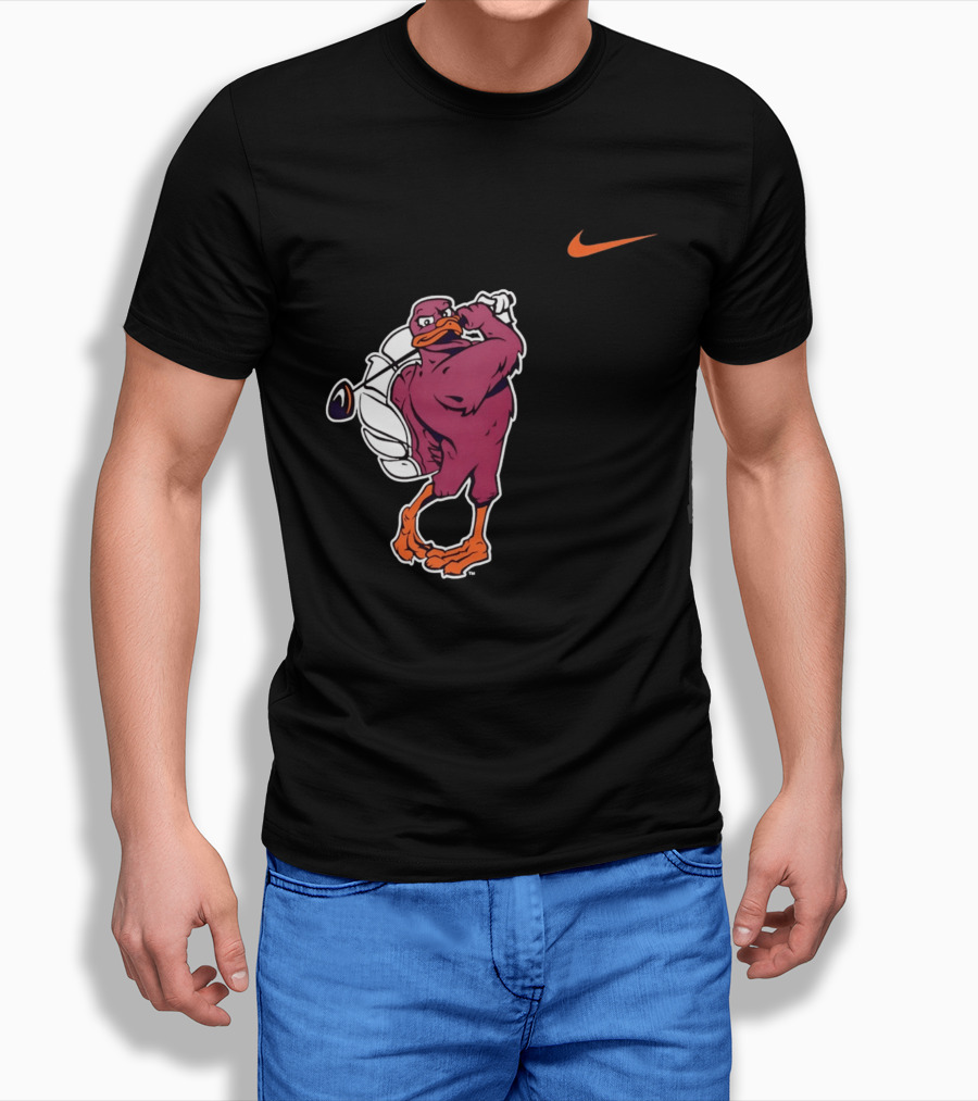 Virginia Tech Hokies Golfing Nike Swoosh Bird T-Shirt