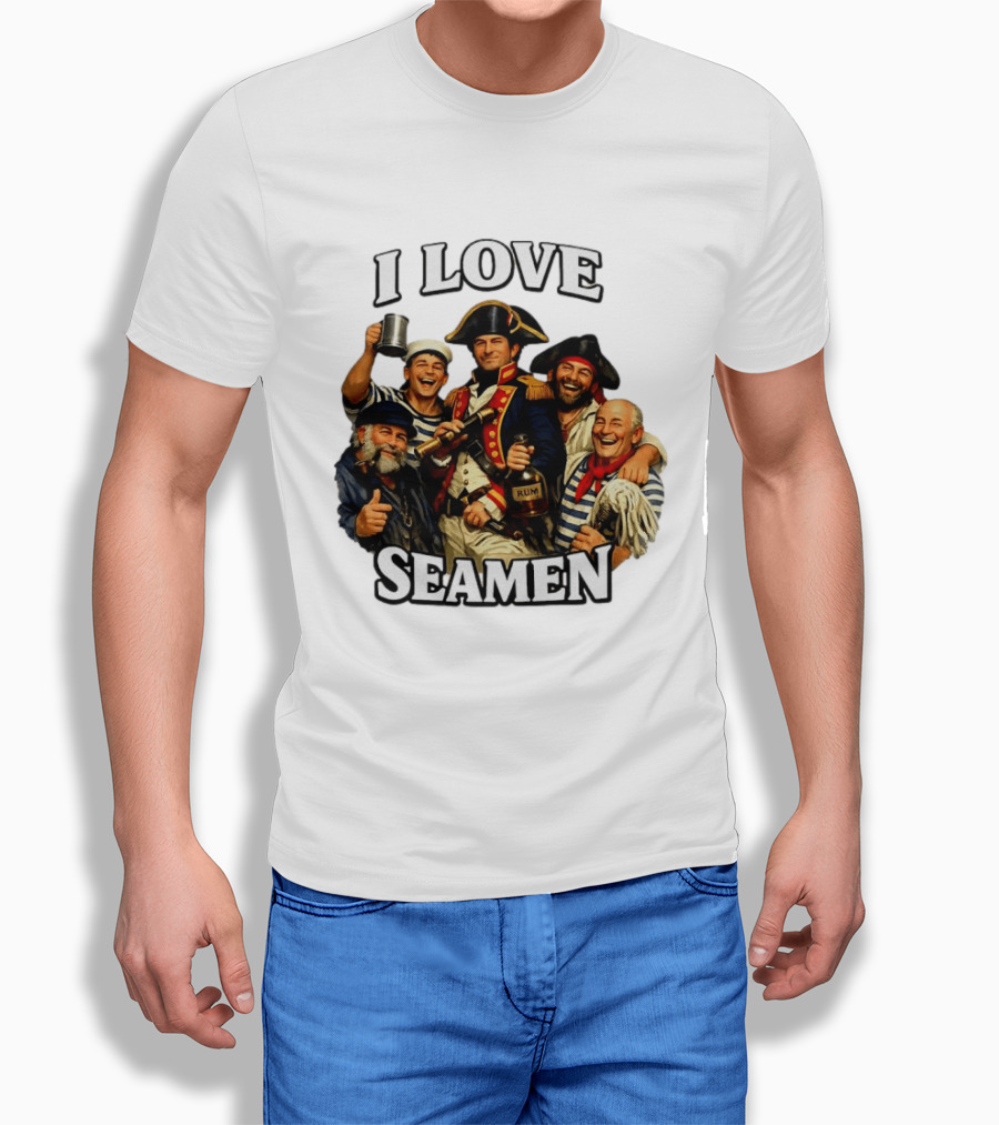 I Love Seamen Pirate Rum Crew Celebrating Together T-Shirt