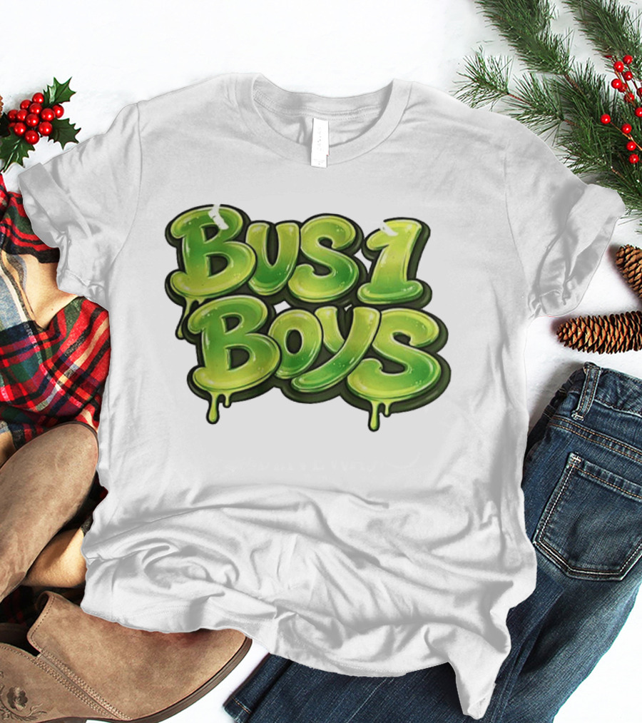 Bus 1 Boys Dripping Green Graffiti T-Shirt