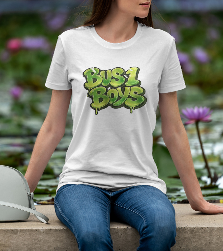 Bus 1 Boys Dripping Green Graffiti T-Shirt