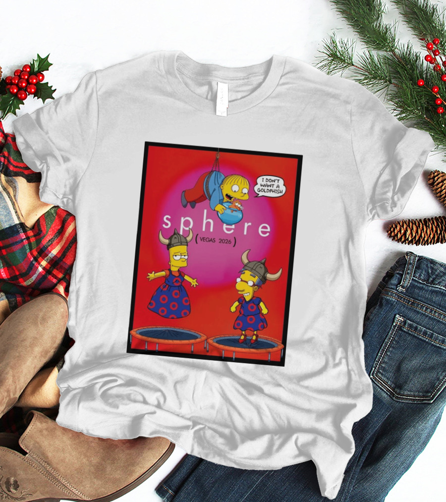 Phish X Simpsons Sphere Vegas 2026 Tour Goldfish Boogie New Springfield T-Shirt