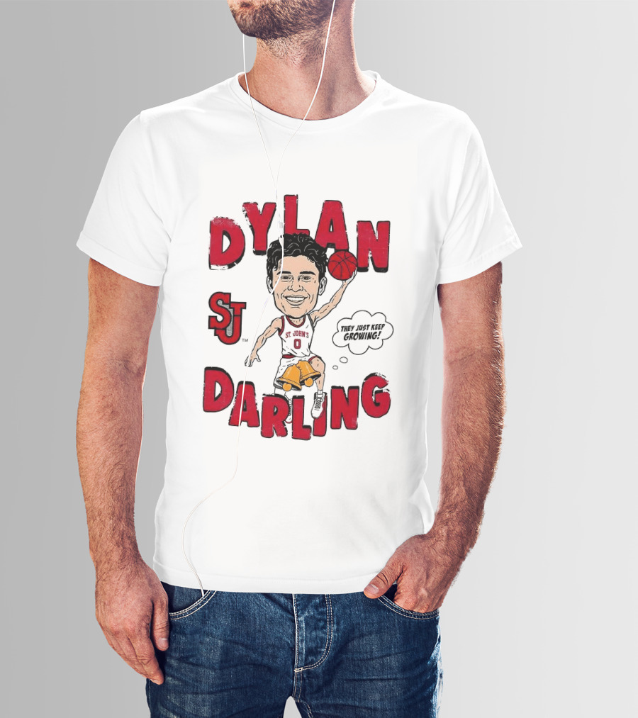 Dylan Darling St J Basketball Keep Growing Player Sketch T-Shirt