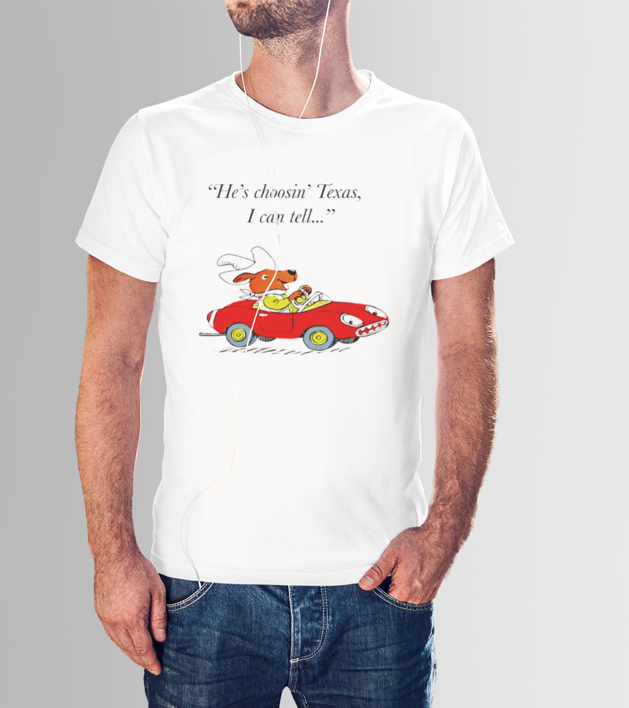 Richard Scarry Dingo He's Choosin' Texas I Can Tell Red Car T-Shirt