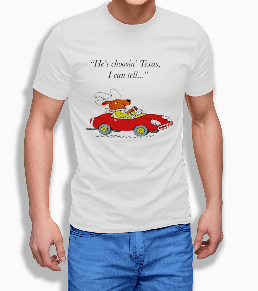 Richard Scarry Dingo He's Choosin' Texas I Can Tell Red Car T-Shirt