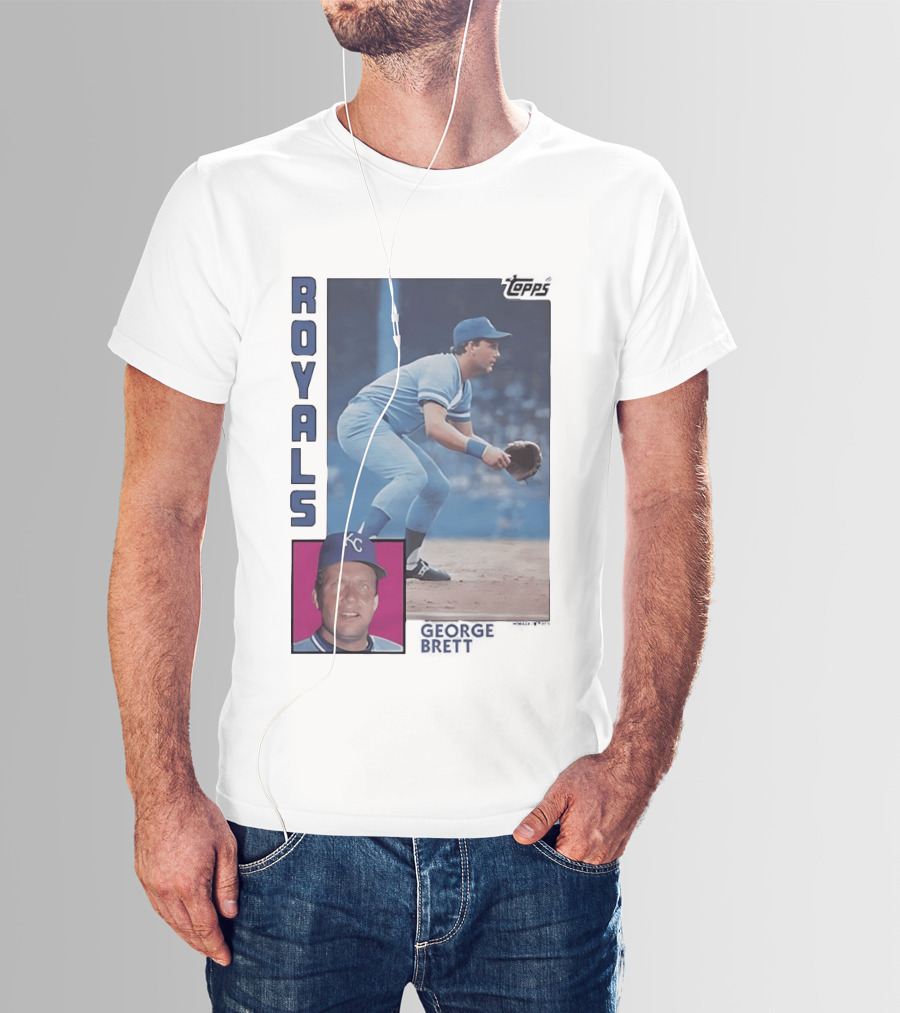 Kansas City Royals George Brett Topps 1984 Baseball Card T-Shirt