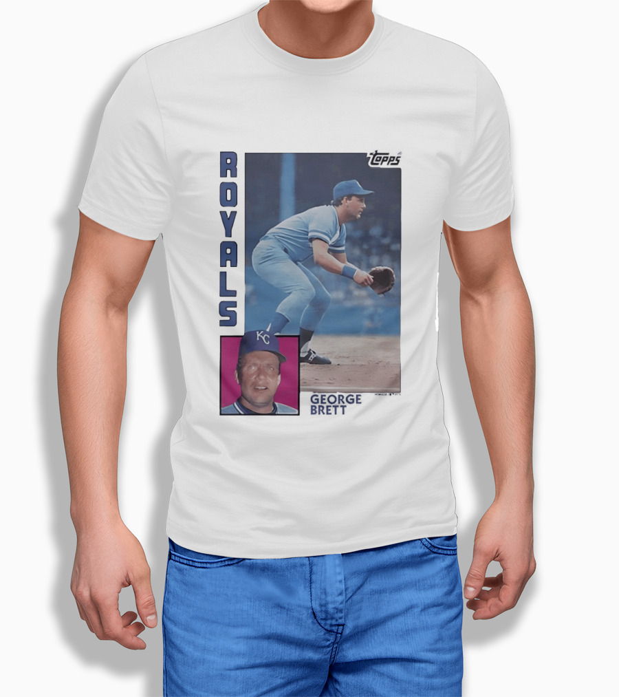 Kansas City Royals George Brett Topps 1984 Baseball Card T-Shirt