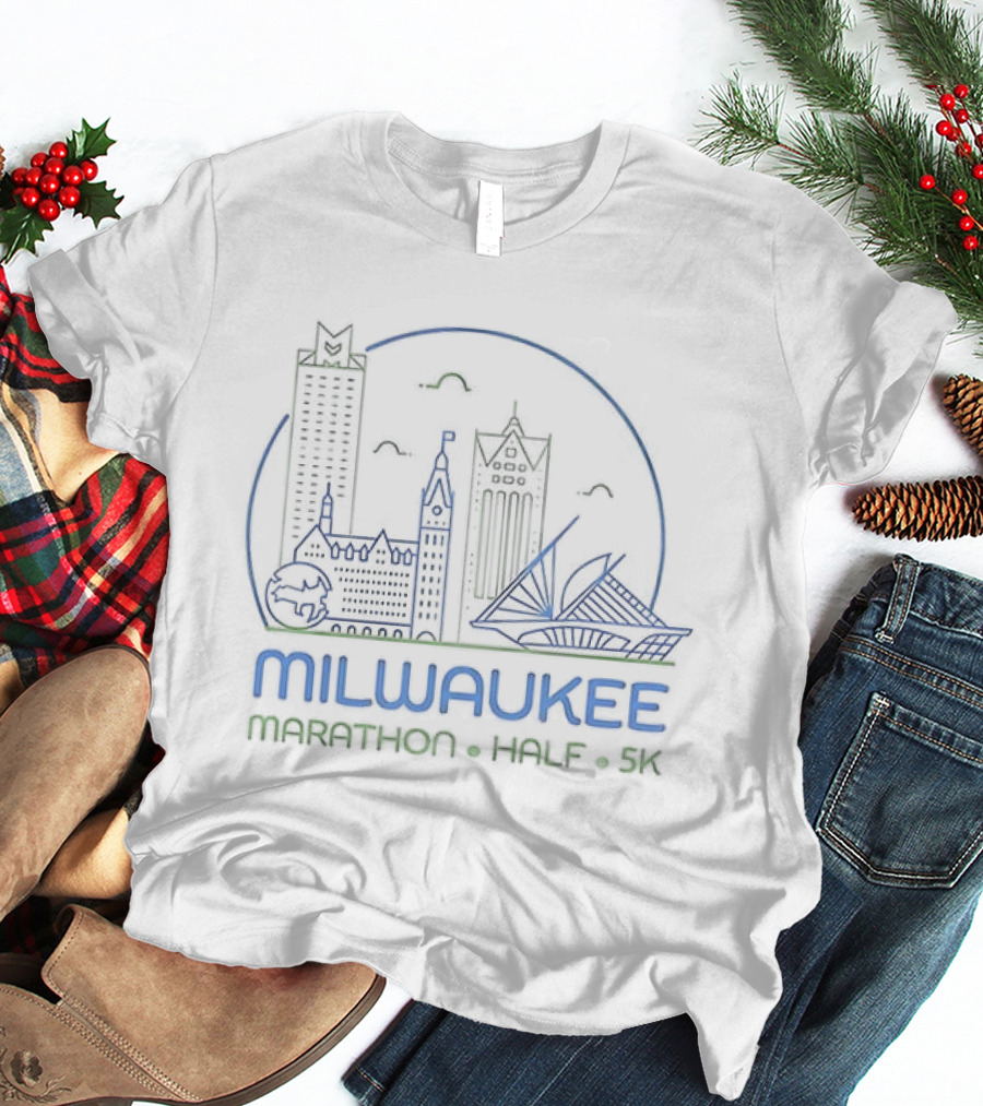 Milwaukee Marathon Half 5K Skyline Race Event T-Shirt