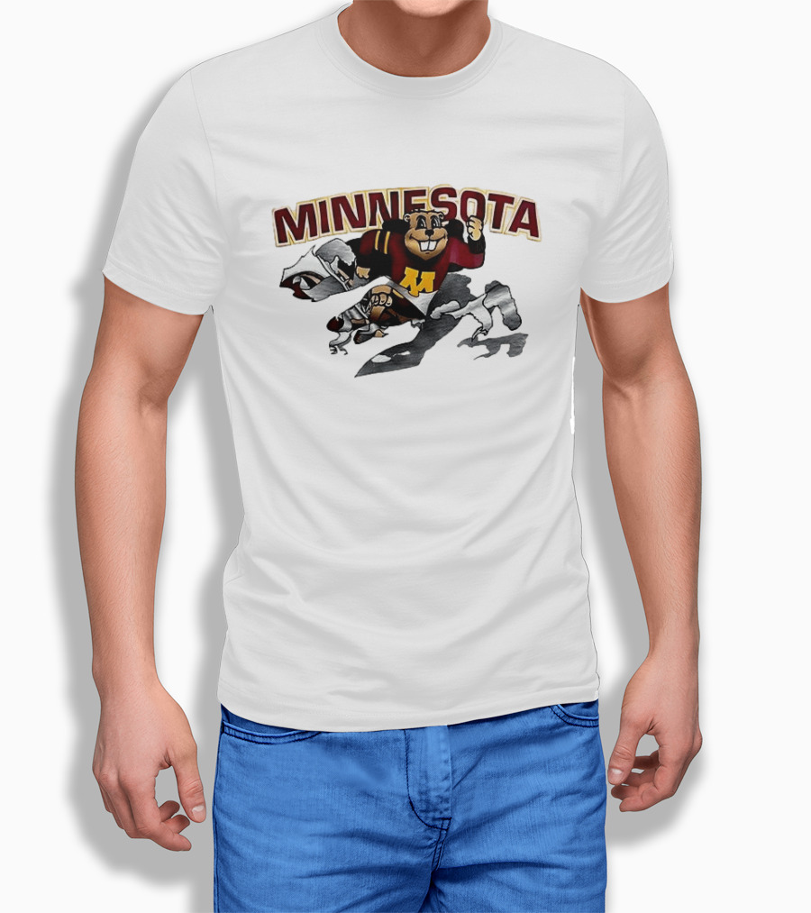 Minnesota Golden Gophers Mascot Bursting Through T-Shirt