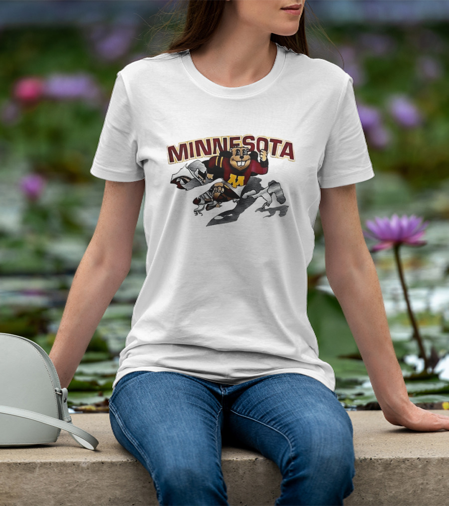 Minnesota Golden Gophers Mascot Bursting Through T-Shirt