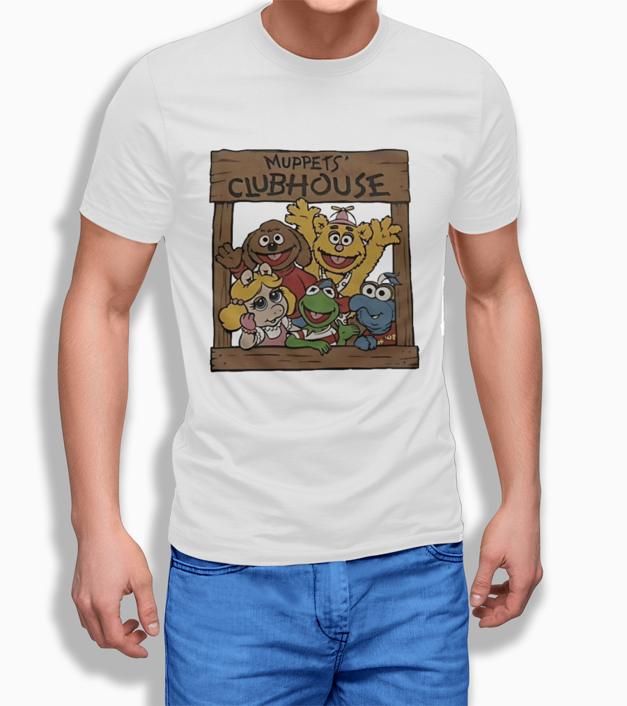 Muppets Clubhouse Characters Kermit Fozzie Gonzo Miss Piggy Rowlf T-Shirt