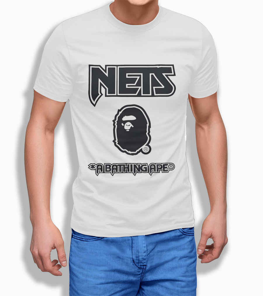 New Jersey Nets NBA A Bathing Ape Collaboration T-Shirt