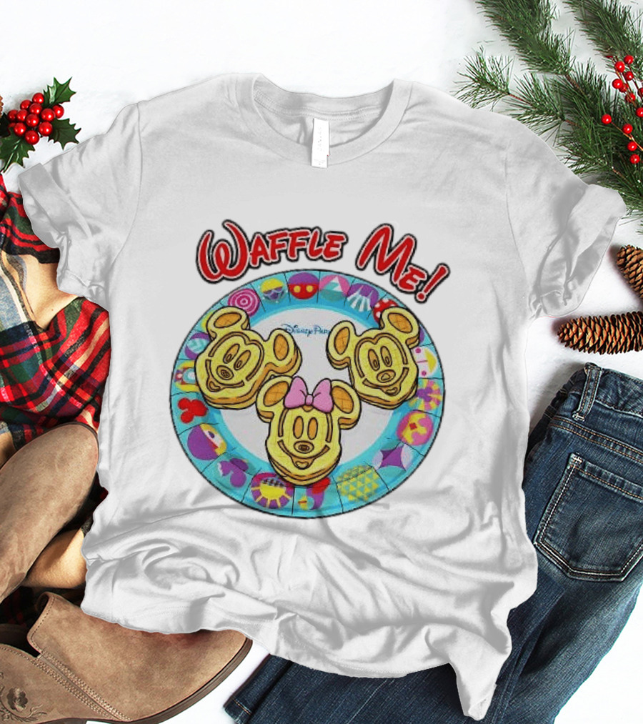 Waffle Me Disney Mickey Minnie Mouse Waffles Plate T-Shirt