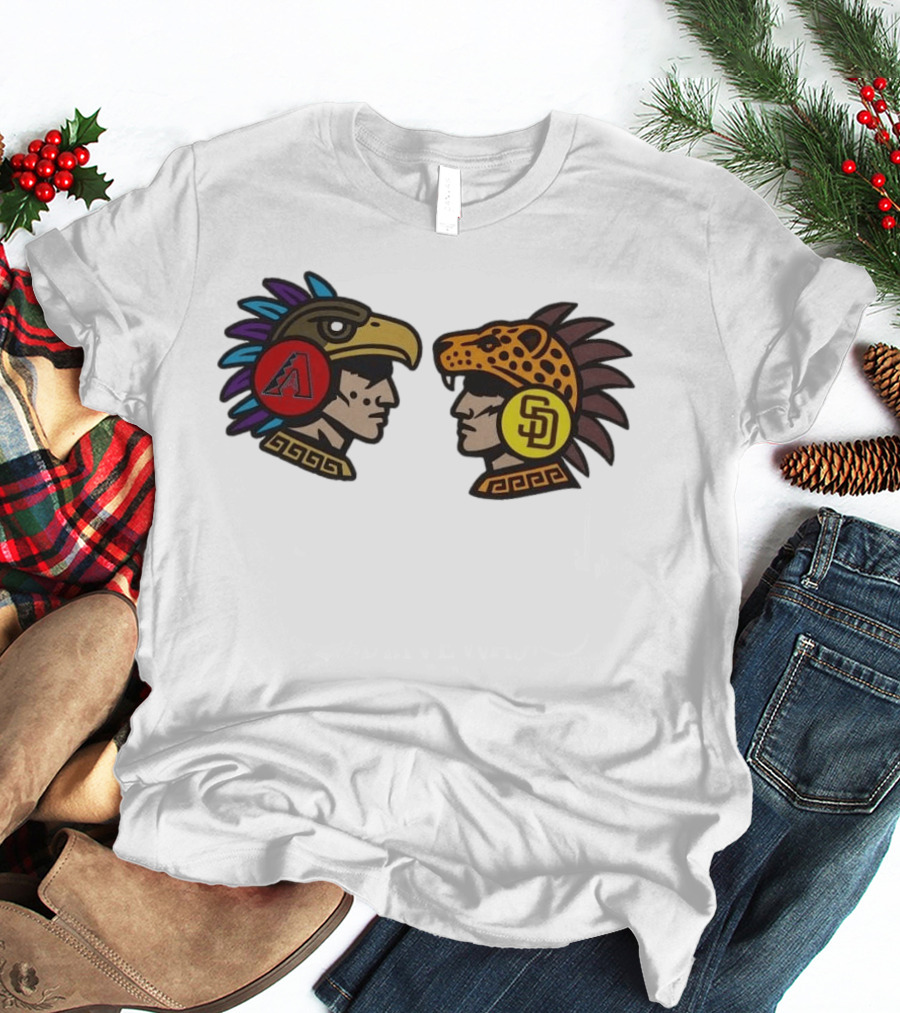 2026 MLB World Tour Mexico City Series Diamondbacks Vs Padres Aztec Style Logos T-Shirt