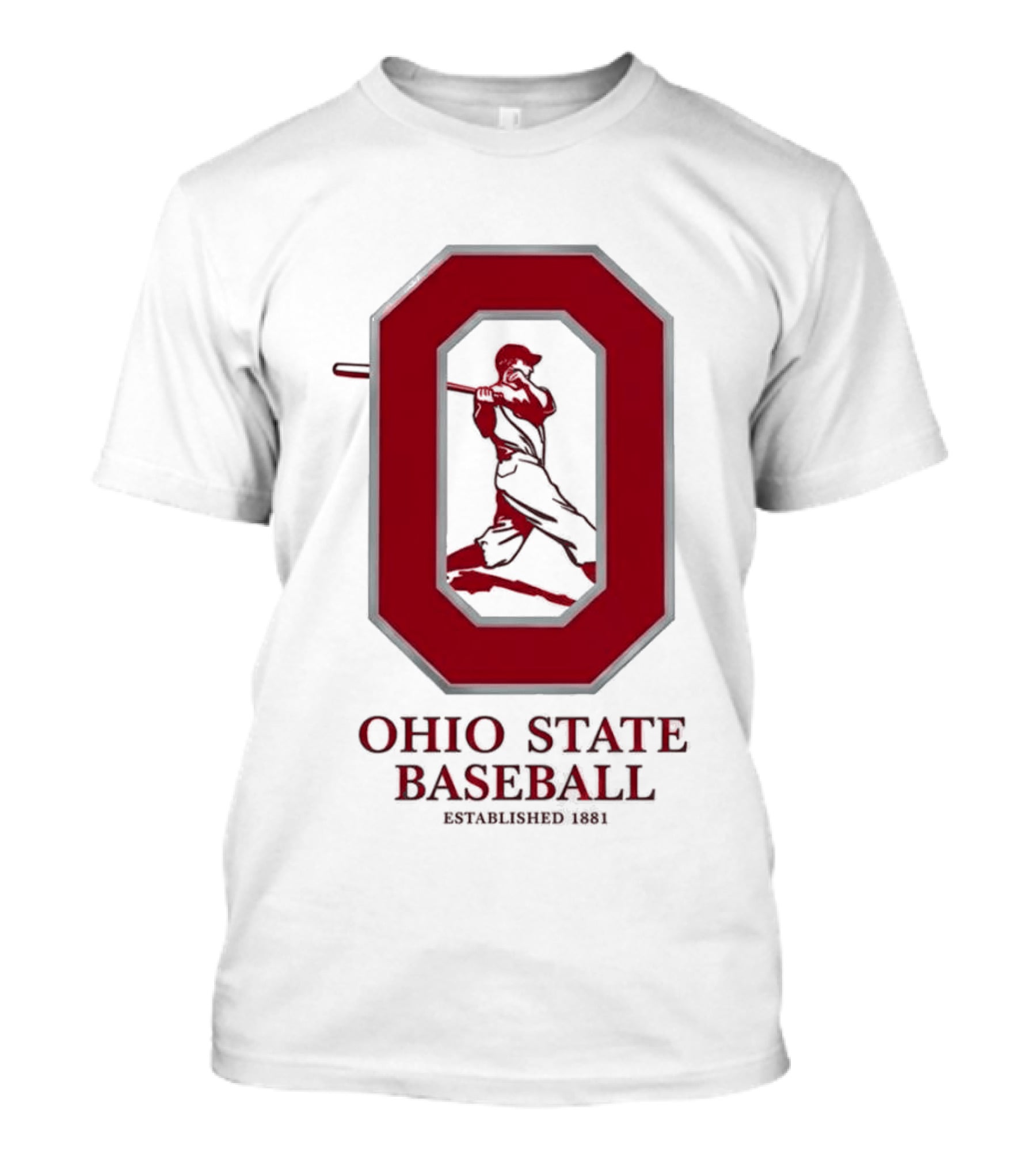 Ohio State Baseball Established 1881 Buckeyes Iconic "O" And Batter T-Shirt