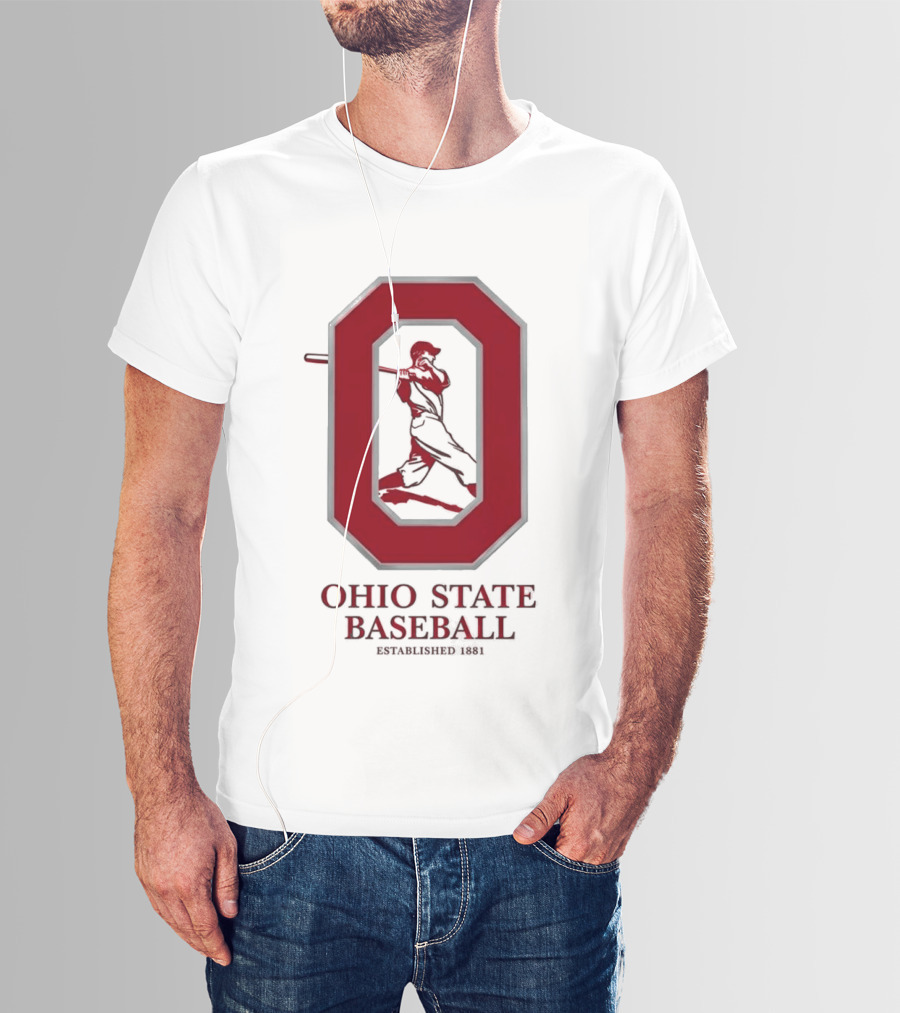 Ohio State Baseball Established 1881 Buckeyes Iconic "O" And Batter T-Shirt
