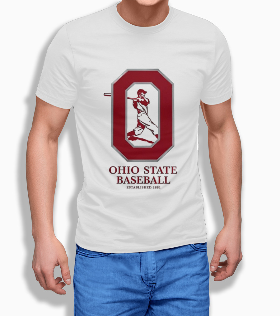 Ohio State Baseball Established 1881 Buckeyes Iconic "O" And Batter T-Shirt