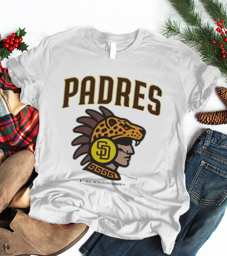 San Diego Padres MLB Mexico City Series 2026 Aztec Jaguar Warrior T-Shirt