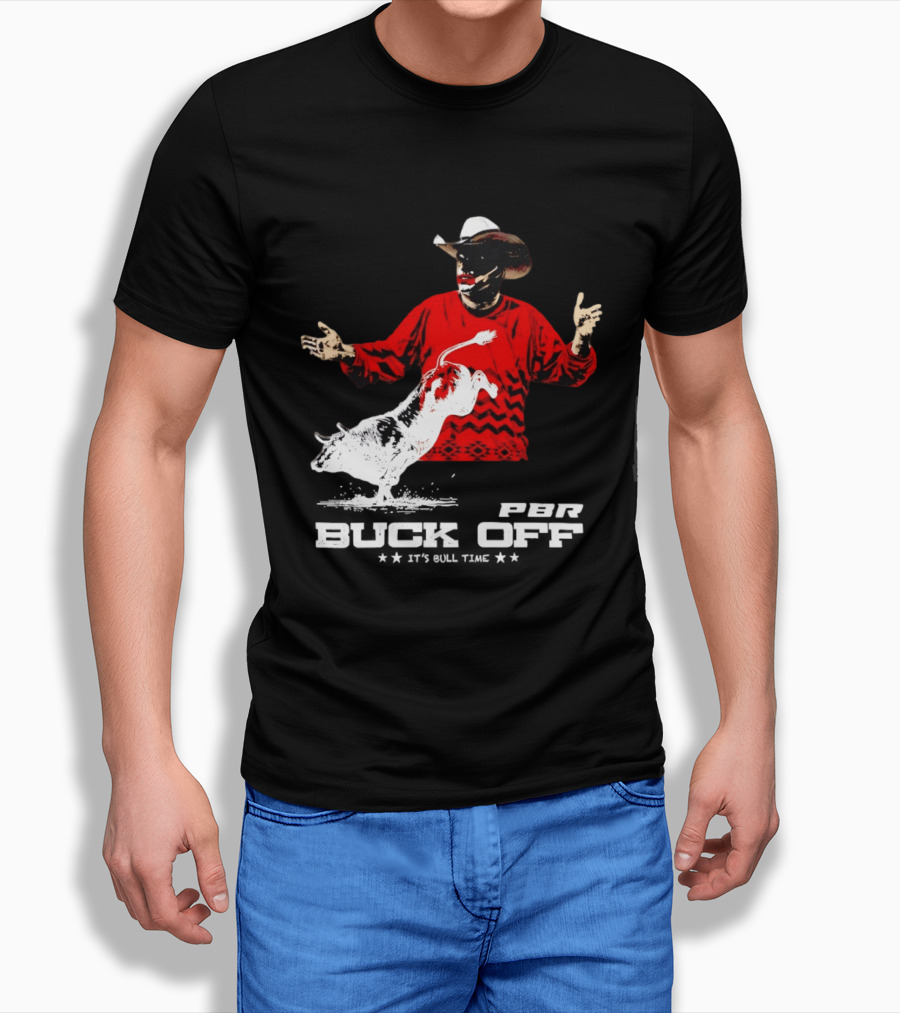 PBR Flint Buck Off It's Bull Time Cowboy Hat Bull Rider Red Sweater T-Shirt
