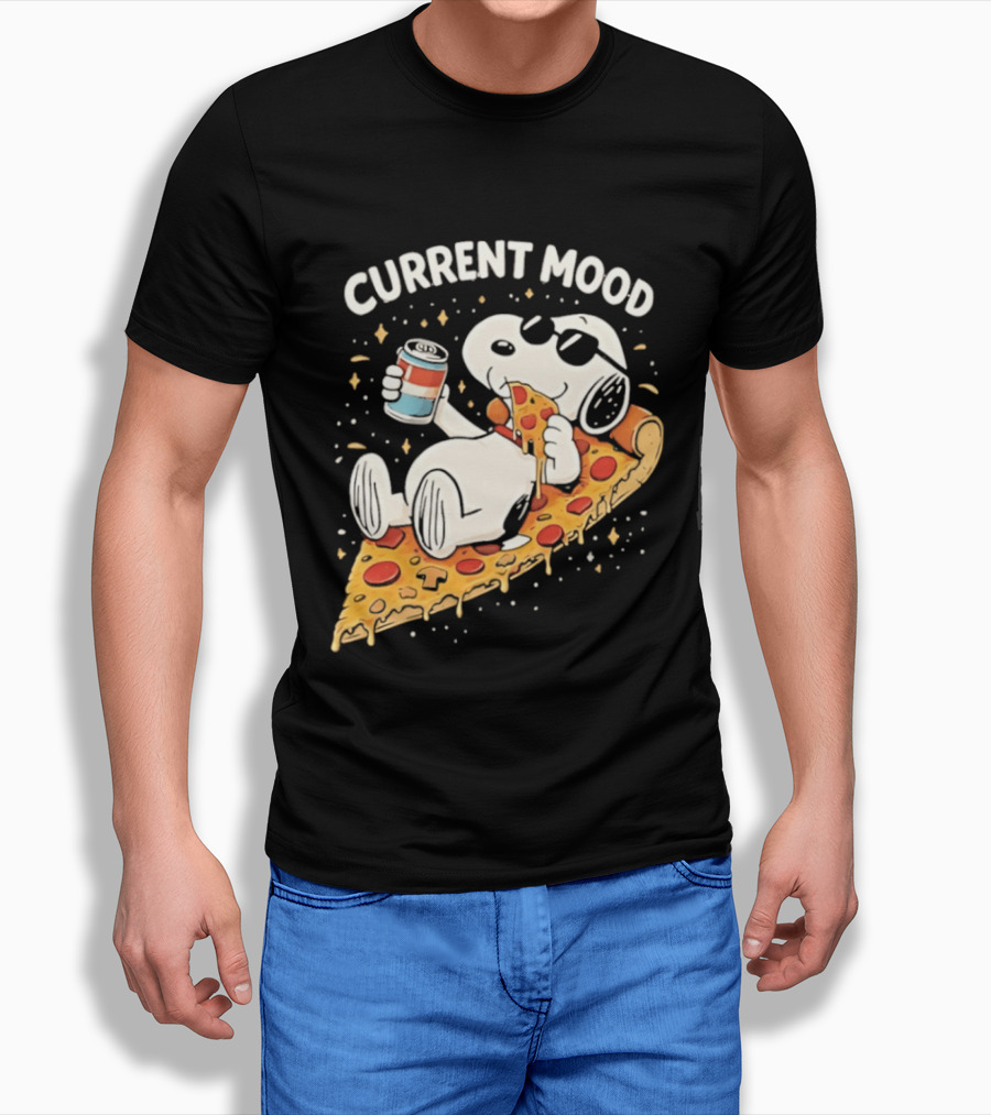 Current Mood Snoopy Relaxing Eating Pizza On A Slice T-Shirt