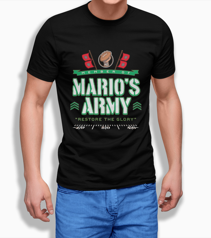 Member Of Mario's Army Restore The Glory Football Flags T-Shirt
