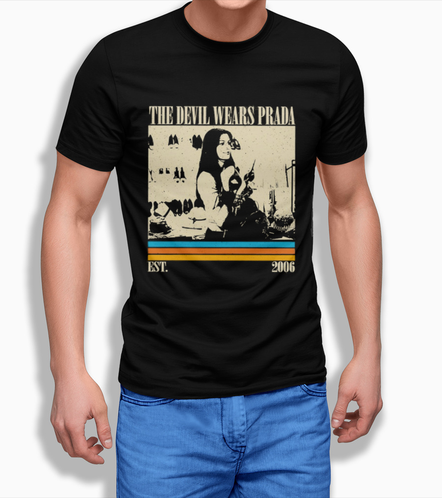 The Devil Wears Prada EST 2006 Vintage Style Retro Stripes T-Shirt