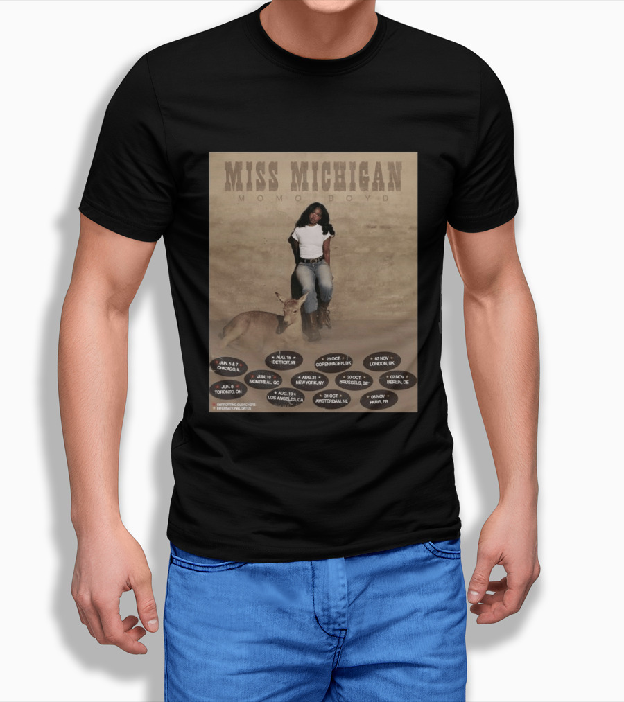 Miss Michigan Momo Boyd Tour 2026 Dates And Locations T-Shirt